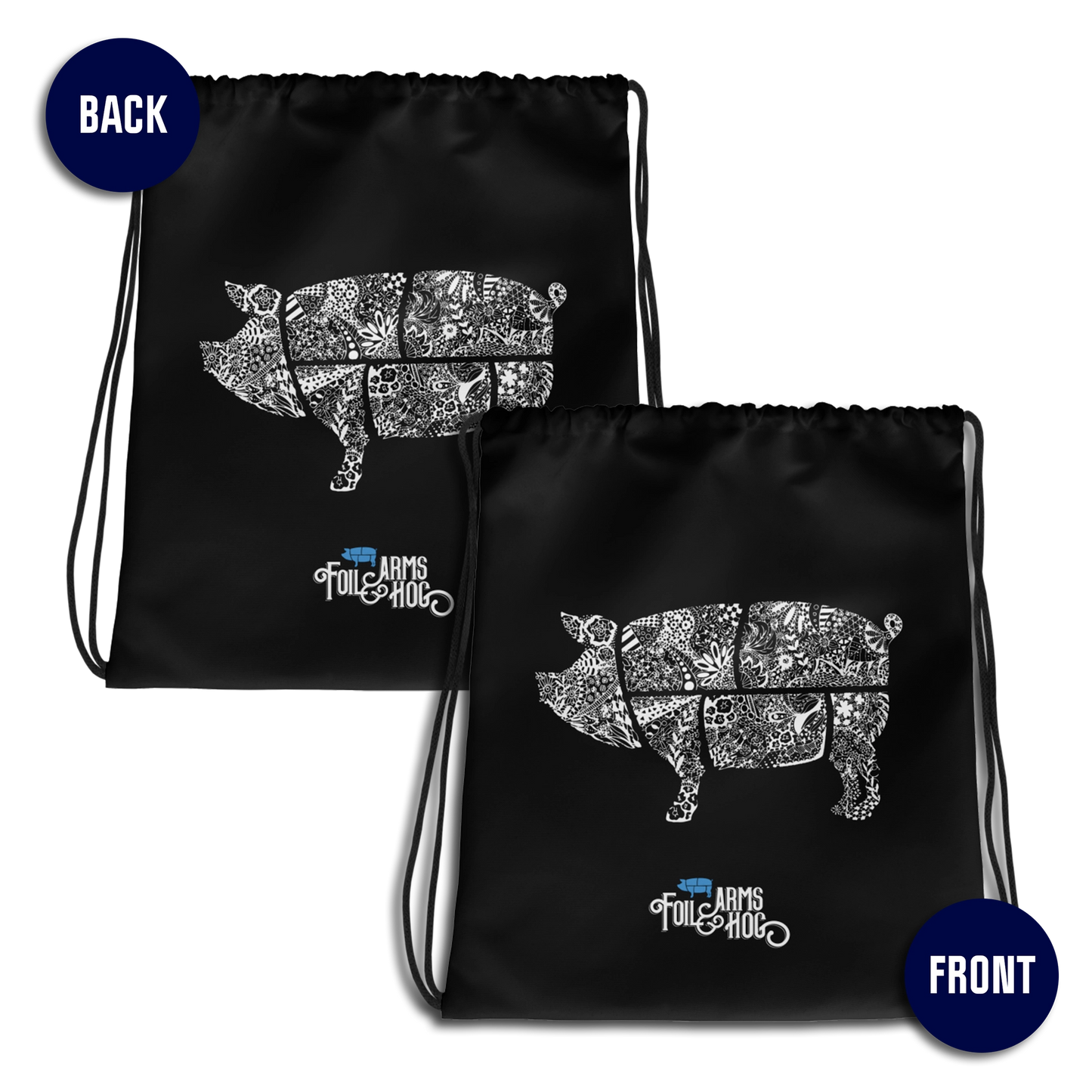 Floral Pig – Drawstring bag