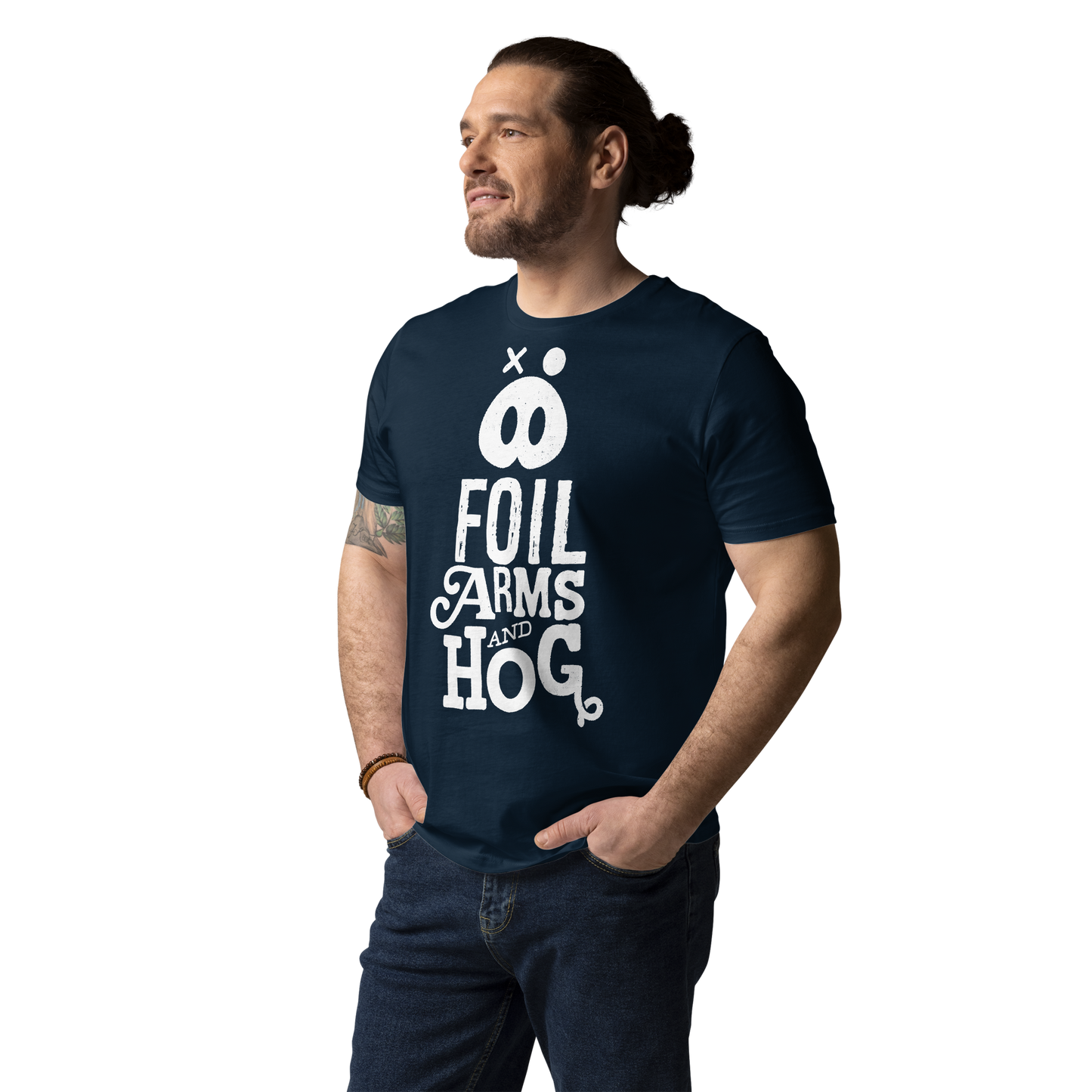 FOIL ARMS & HOG – New Logo front Tee (Adults)