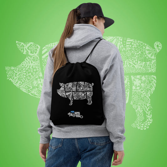 Floral Pig – Drawstring bag