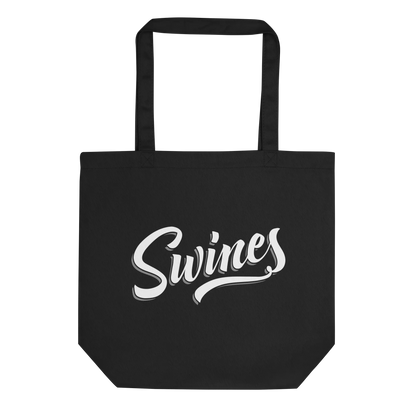 Foil Arms and Hog merchandise black tote shopping bag with SWINES live show logo