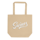 Foil Arms and Hog merchandise beige tote shopping bag with SWINES live show logo